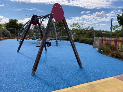 Childrens swings in playground