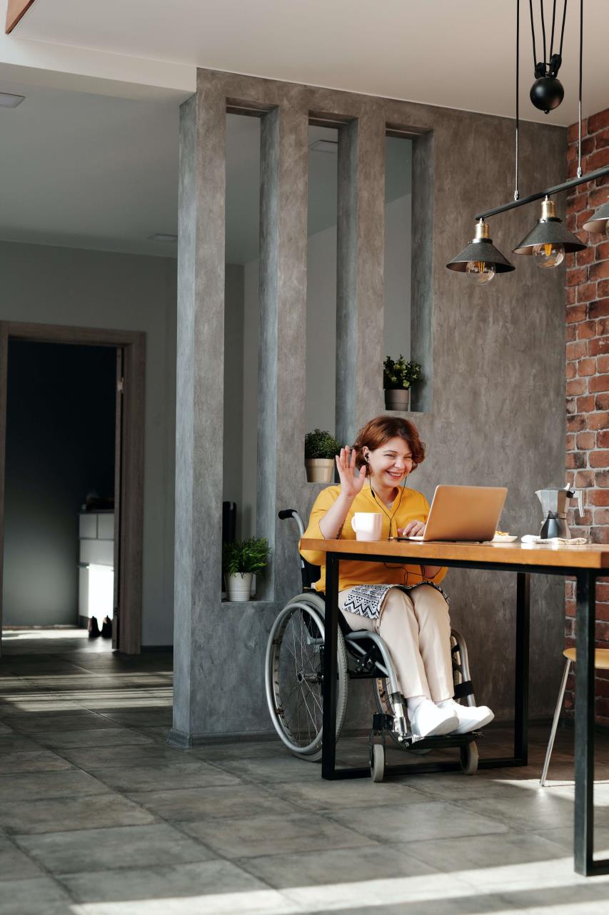 Lady in Wheelchair on Computer