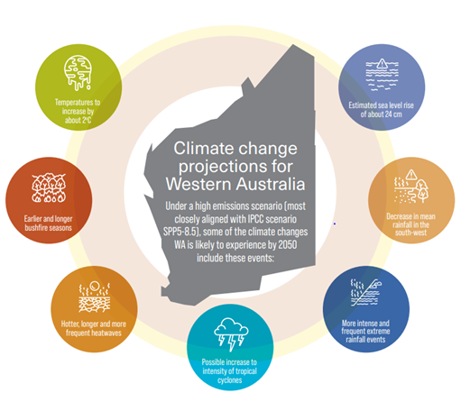 Climate Change Projections for WA graphic