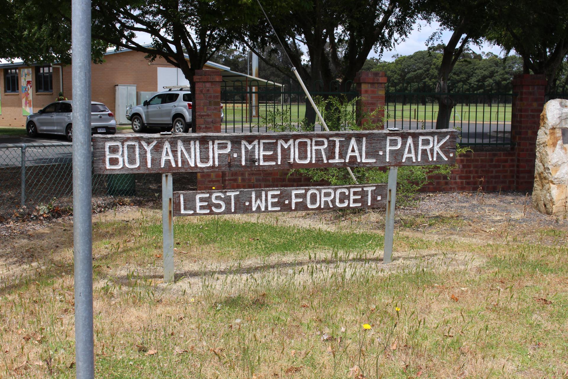 Memorial Park Boyanup Sign