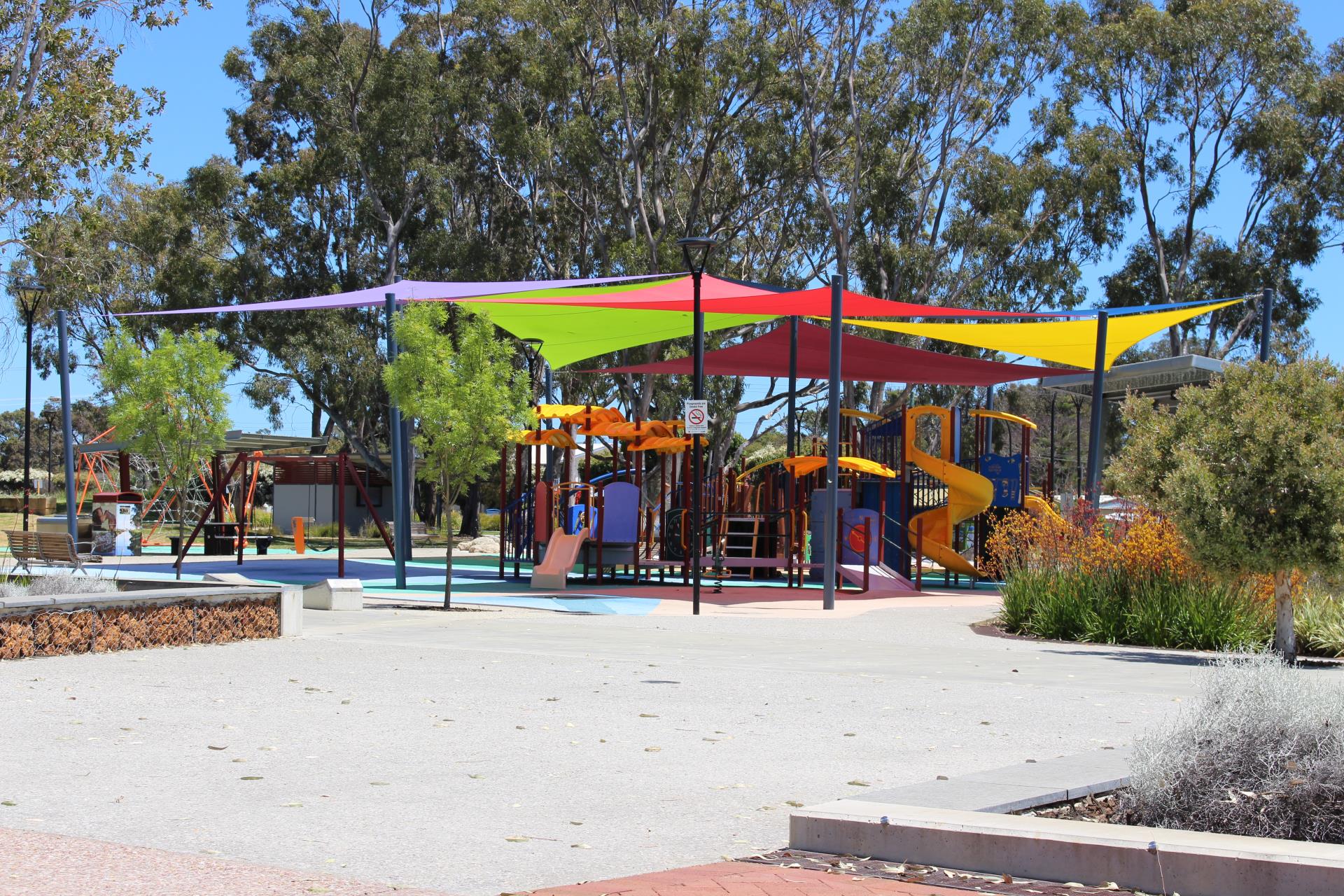 Kids play ground on white sand