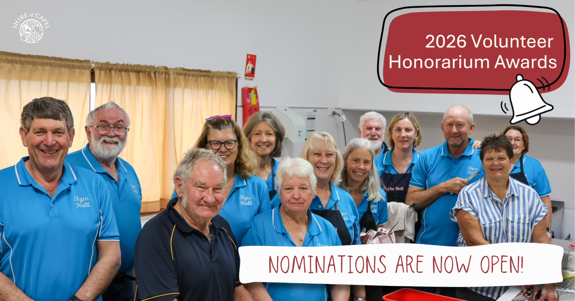 Nominations are now Open for Shire of Capel Volunteer Honorariums!