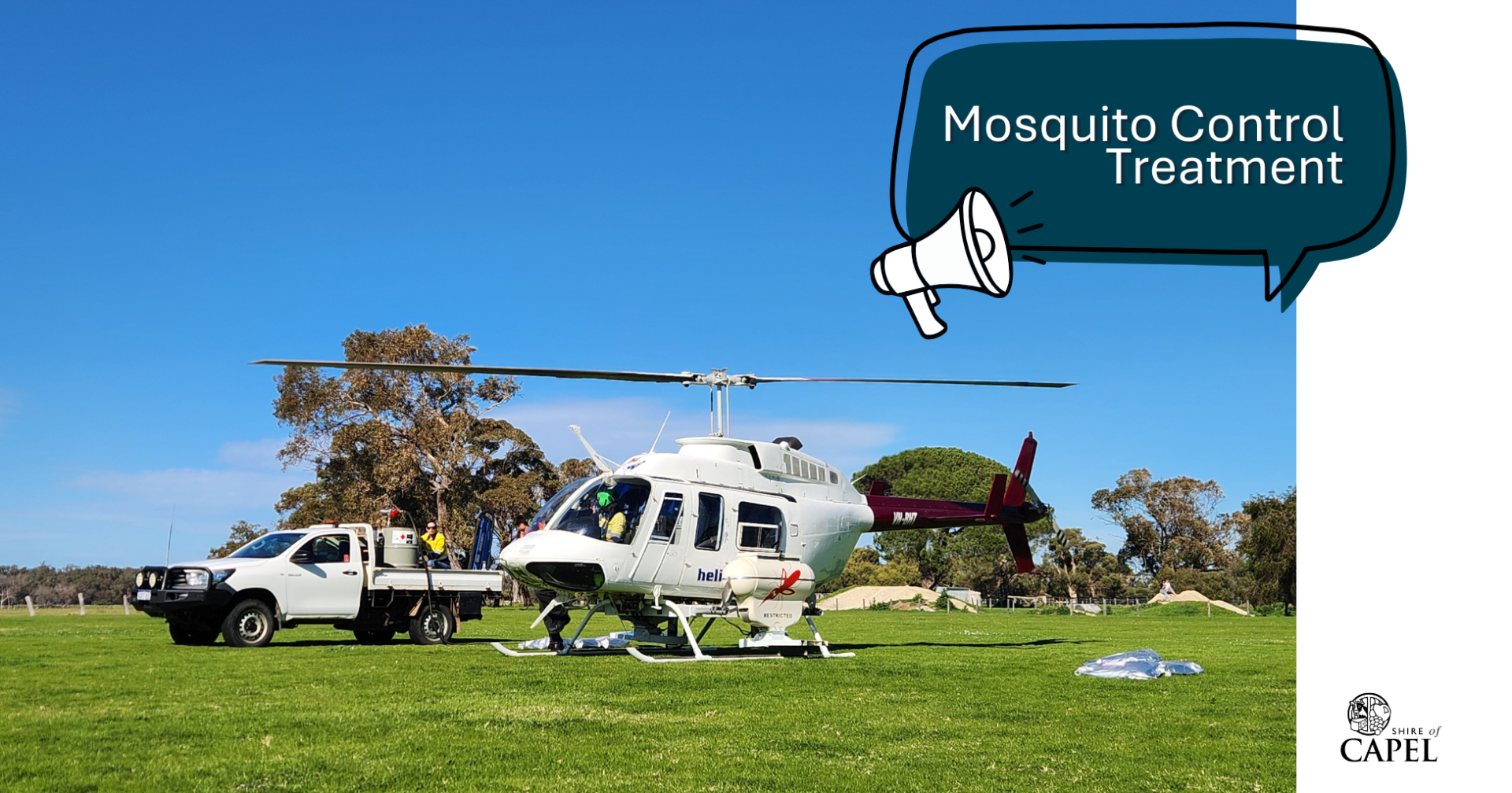Mosquito Helicopter Treatment of Larval Breeding Site