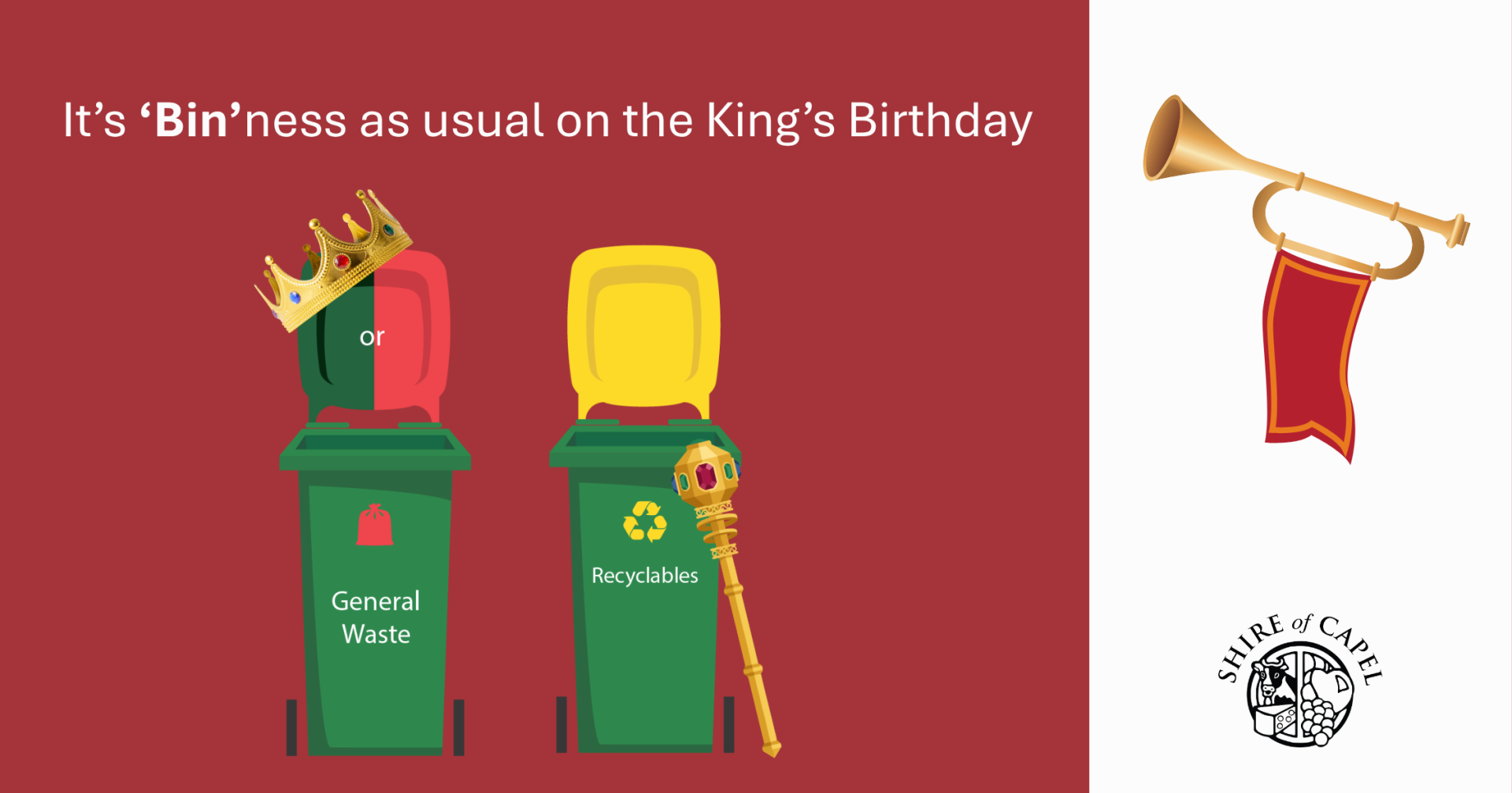 Bin Services – King’s Birthday 28th September