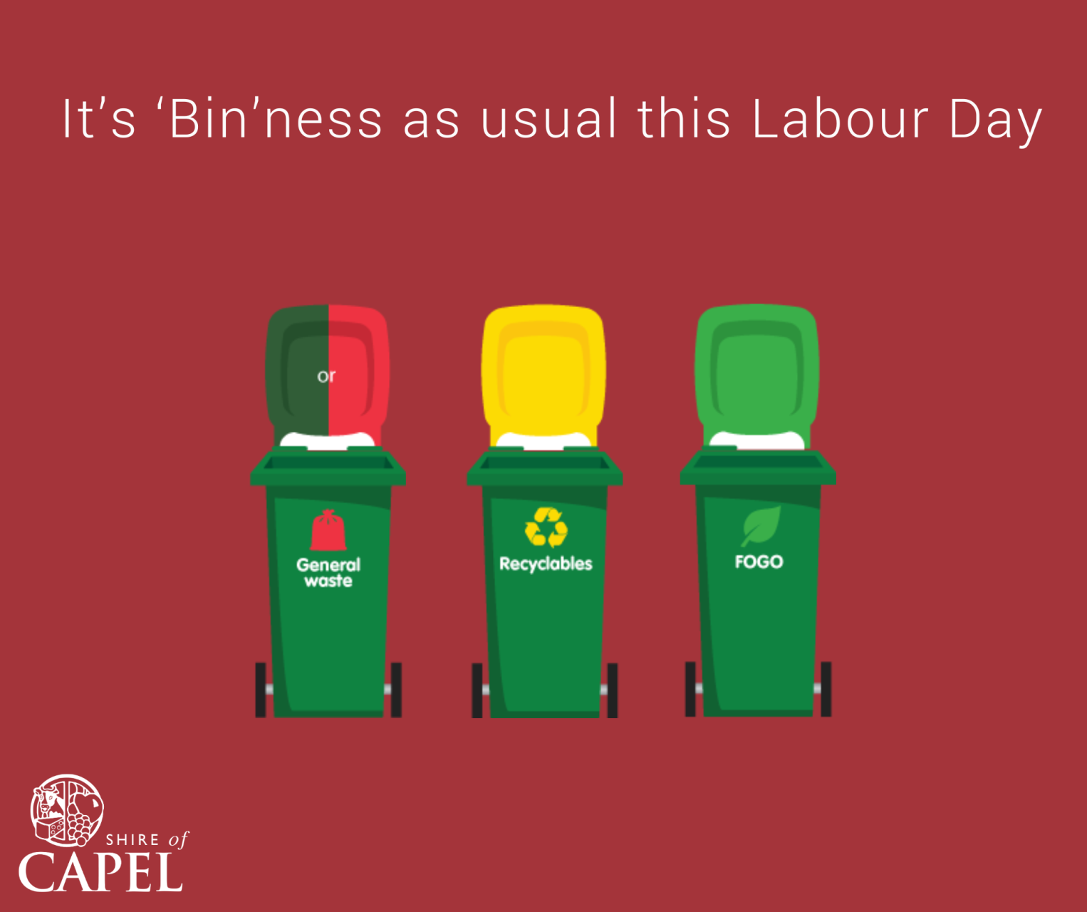 Bin Services- Labour Day Monday 2nd March